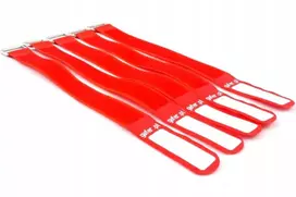 Raudona kabelių surišimo juosta su velcro, 550x25 mm, 5 vnt.