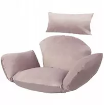 Velvetiniai pagalvėlės foteliui, pakabinamam kokonui, komplektas, velvetas, purvina rožinė