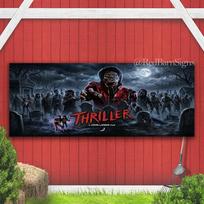 Thriller Michael Jackson vidinis lauko reklaminis plakatas su žiedais 82.7x59inch/210*150cm