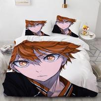 Haikyuu Volleyball Youth Duvet Cover Pillowcase Bedding Set Adult Boy Girl Bedroom Decoration Single Double Size Duvet&100X140 CM brown