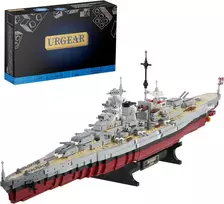Urgear Bismarck Battleship konstravimo rinkinys, ww2 karinės technologijos laivo valties konstravimo žaislas paaugliams vyrams dovana (2081 detalės)