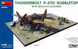 Miniart rinkinys 48018 Thunderbolt P-47d Bubble Top su pagrindiniais priedais, didelis rinkinys