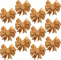Sea Team 12 vienetų didelių kalėdinių kaspinų rinkinys eglutei, 15 cm minkšto aksomo kalėdinės dekoracijos ir vainiko priedai (khaki)