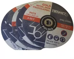Pjovimo diskai plienui metalui 230 x 1,6 mm Gold-inox