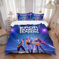 1Pc Kpop Demon Hunters Bedding Set Quilt Cover Pillowcase Home Christmas Xmas Halloween Gift 1 Duvet Cover 2 Pillowcase M924427 220cmx240cm