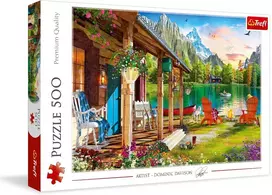 Trefl 37408 kotedžas kalnuose 500 detalių, aukščiausios kokybės, suaugusiems ir vaikams nuo 10 metų, dėlionė, spalvota