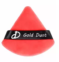 Gold Dust pudros pūkuotas makiažo šepetėlis didelis trikampis veliūrinis makiažo kempinėlė
