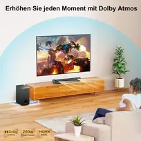 Kompiuterio kolonėlės Hiwill Soundbar su Dolby Atmos, 200w, Bluetooth 5.3, Hdmi Earc