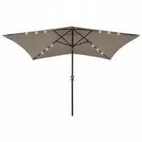 Sodo skėtis sulankstomas ant stulpo su led apšvietimu 2x3 m