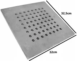 Ketaus perforuotos židinio grotelės krosnelei 32 x 32,5 cm storos