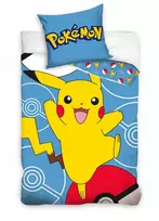 Patalynės komplektas Jerry Fabrics Vaikiška patalynė Pokemonai Pikachu 140x200 anime Japonija Pikachu mėlyna