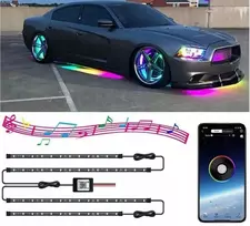 Led rgb neoninis automobilio važiuoklės apšvietimas 2x60 + 2x90 app bluetooth