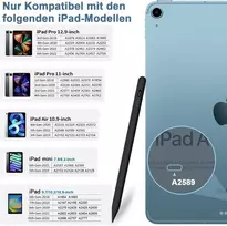 Stylus rašiklis, skirtas ipad 2018–2023 – usb c greitas įkrovimas, skirtas ipad pieštukui su delno atmetimo funkcija, suderinamas su ipad 6/7/8/9/10 kartos, ipad air 3/4/5 kartos, ipad mini 5/6 kartos, ipad pro 11 colių/12,9 colio