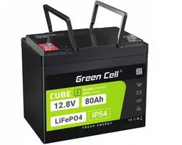 Green Cell Ličio baterija lifepo4 žalias cell 12.8v 12v 80ah bms lengvas 9kg