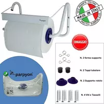 Parpyon® naujas pramoninis prie sienos montuojamas tualetinio popieriaus laikiklis vonios džiovyklės ritinėlių laikiklis idealiai tinka virtuvėje garaže sporto salėje vienkartinių popieriaus ritinių laikiklis (mod.1)