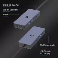 Usb-c šakotuvas su 7 prievadais ir 4k Hdmi