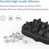Silikoninė formelė 3d kaukolės formos ledo kubeliams