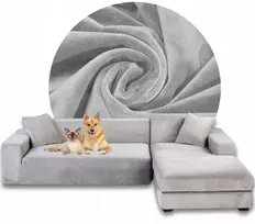 Domidekor Užvalkalas kampinei sofai velvet premium aksomas dešininis 2+2 vietų, pilkas