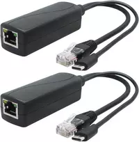 Anvision 2 vnt. 5v Gigabit Poe skirstytuvas Usb Type C 48v į 5v 2.4a adapteris, atitinka Ieee 802.3af