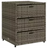 Lauko baldų komplektas Rataninė sodo spintelė 55x59x69 cm, pilka