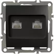 Quadra Rj45 kompiuterinė rozetė, juoda matinė