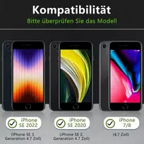 Owkey dėklas, skirtas iphone se 2020/iphone se 2022 (iphone se 2/3), iphone 8/iphone 7 dėklas su [1 x 9h apsauginiu stiklu], apsauginis dėklas, silikoninis matinis plonas telefono dėklas, skirtas iphone 8/7/6s/6