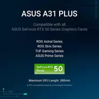 Asus A31 Plus Tg Argb Baltas Atx Pc korpusas - su iš anksto įdiegtais Argb ventiliatoriais - stiklinis priekinis skydelis - suderinamas su paslėptų prievadų pagrindine plokšte - 360 mm radiatoriai - 380 mm vaizdo plokštės - baltas