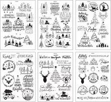 Zernblend lipdukų rinkinys "christmas", 6 vnt., įtrinami lipdukai, kalėdiniai įtrinami lipdukai, kalėdiniai įtrinami lipdukai su folija, įtrinami lipdukai "autumn"