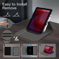 Dėklas planšetiniam kompiuteriui Lenovo Tab M11/k11 11 colių 2024, 360° pasukamas nuimamas stovas odinis dėklas su rašiklio laikikliu, smūgiams atsparus automobilinis miego/būdravimo apsauginis dėklas su kišene, skirtas Tab M11 2023, juodai rudas