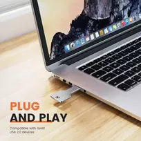 Uflatek 16Gb atmintinė, raktų formos Usb atmintinė metalinis U diskas sidabrinis Usb 2.0 pendrive vandeniui atspari atmintinė naujoviška jump drive sulankstoma duomenų saugykla smagiai dovanai