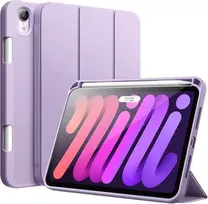 Jetech dėklas, skirtas ipad mini (a17 pro, 2024 m. modelis, 7-oji karta) / mini 6 (2021 m. modelis, 6-oji karta) su pieštuko laikikliu, plonas planšetinio kompiuterio apsauginis dėklas su minkštu tpu galiniu dangteliu (šviesiai violetinis)