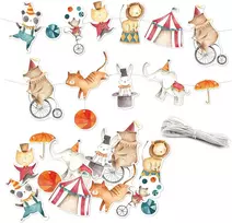 Bigbuy Carnival Papierdrachen "cirko" gimtadienio girlianda, 10m