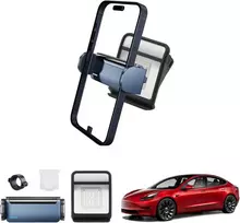 Coleya automobilinis telefono laikiklis, suderinamas su Tesla Model 3 2018-2023/modelis Y 2020-2023 (netinka 2024 m.), Tesla Model 3 priedai elektrinis telefono laikiklis, 360° pasukimas, visiems išmaniesiems telefonams 4 -