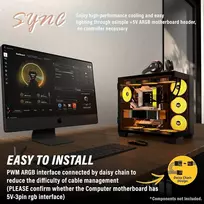 Kediers pc korpusas su iš anksto įdiegtais 9 argb ventiliatoriais, atx mid tower žaidimų korpusas, su dvigubo grūdinto stiklo viso ekrano kompiuterio korpusu, h9 (juodas)