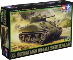 Tamiya 1:48 M4 A1 Sherman Tank modelio rinkinys 32523