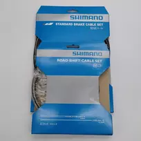Shimano stabdžių trosai + pavarų trosai + išorinių apvalkalų trosų komplektas 1 dviračiui