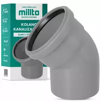 Ventiliatorius Millto kanalizacijos alkūnė 110 mm 45° pvc pp jungtis vamzdžių vandens fitingas