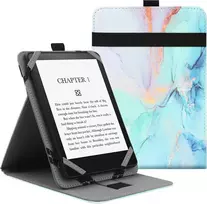 Vovipo universalus dėklas 6 colių, 6,8 colių 7 Kindle Paperwhite/colorsoft Ereaders, apsauginis dėklas su rankos dirželiu, suderinamas su Kindle/kobo/tolino/pocketook/sony 6-6,8-7 colių ebook skaityklėmis - marmurinis