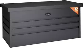 Hoggar metalinė sodo dėžė xl 450 litrų - tvirtas 0,40 mm storis - atspari oro sąlygoms lauke - su raktais - atlenkiamas dangtis - su pagrindu - vandeniui atspari sodo skrynia - 120 x 61 x 62 cm
