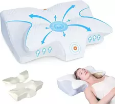 Homca ortopedinė pagalvė, kaklo pagalvė, atminties putų pagalvė, ergonominė pagalvė, minkšta, galimi kieti variantai, nuimama, skirta miegoti ant nugaros, šono ir pilvo, 60 x 44 x 13/14,5 cm