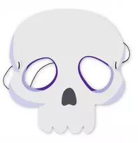 Enter-tom popierinė kaukė vaikams Helovynui, kaukolės skeletas, persirengimo kostiumas