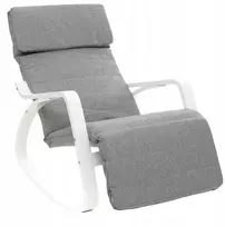 Fotelis Lucaro supamasis krėslas su kojų atrama, baltas, 120 kg