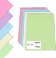 Spalvotas A4 popierius, 120 g/m², 100 lapų, 5 spalvos