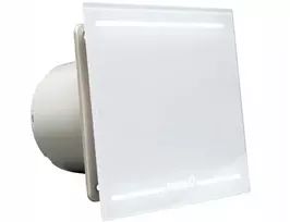 Vonios ventiliatorius Cata E100 Glt baltas stiklas Timer Led