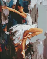 Deimantinė mozaika ant drobės 40x50 cm - Baltoji gulbė