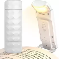 Skaitymo lempa-spaustukas knygai, įkraunama Usb skaitymo lemputė lovoje, 3 spalvų temperatūros ir 5 ryškumo lygiai, naktinė lemputė knygų skaitytojams, vaikams, balta