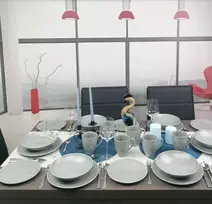 Chodzież Dalia Gl06 pilkas valgomojo servizas 24 el. 6 asmenims su puodeliais, pilkas