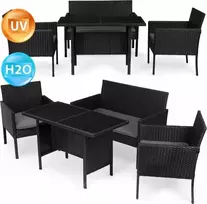 Allibert By Keter Technorattan lauko baldų komplektas Stalas Suolas Kėdės Multigarden