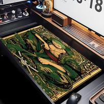 One Piece Zoro Theme Premium Non-slip Mouse Pad with Stitched Edges,Durable Rubber Material,for Desktop & Gaming Great Gifts 40cmx90cm