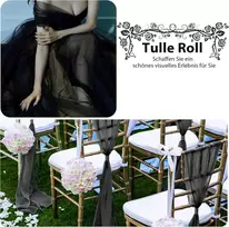 Tiulio rulonas 30 cm x 91.4 m, vestuvių tiulio dekoracija stalo takelis, 100 jardų tiulio juostelės ritiniai, tiulio audinys "pasidaryk pats" tutu sijonui, vestuvių stalo takelio dekoracija (juodas)